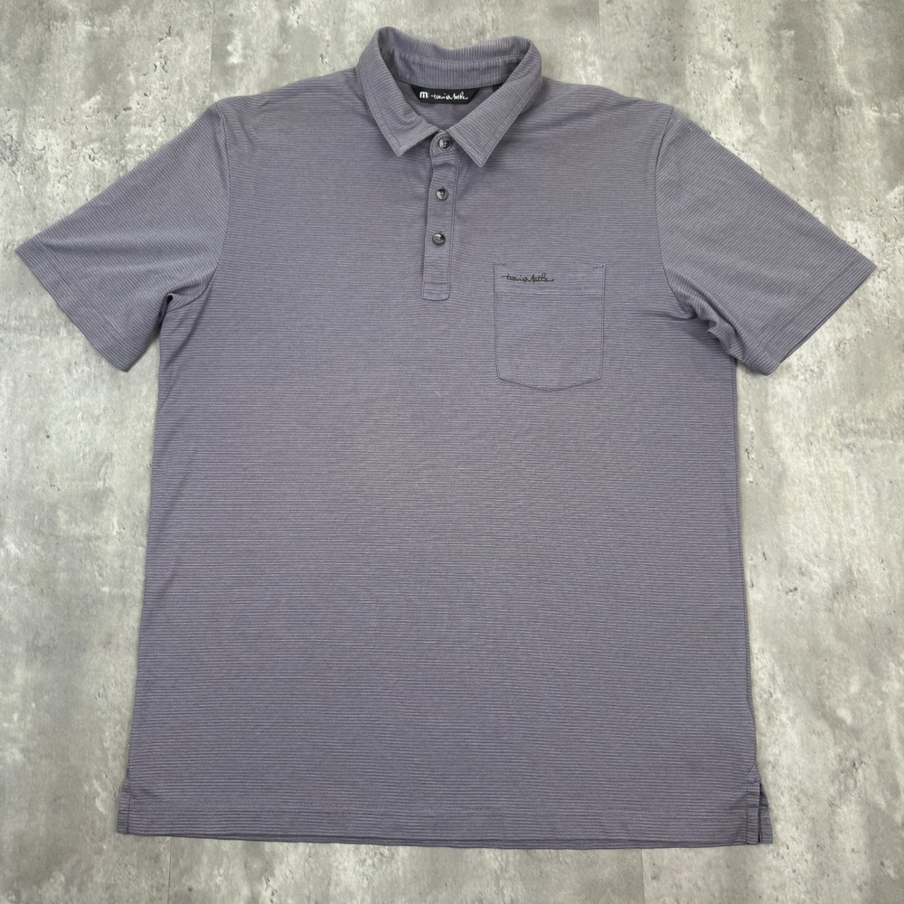 Travis Mathew Polo Shirt Mens Large Purple Pocket Golf Active Stretch Business